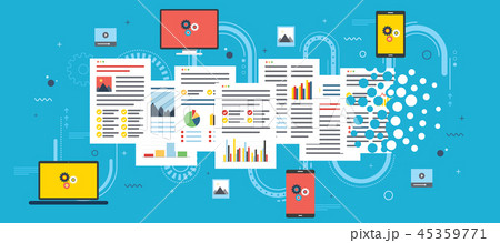 Laptop, computer and mobile phone deleting files. 45359771