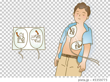First Aid Illustration 92: AED 45359773