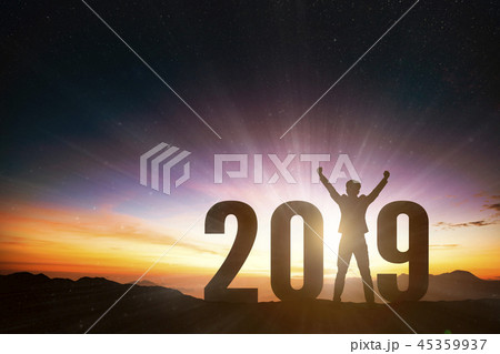 successful business man with 2019 new year concept successful business man with 2019 new year concept 45359937