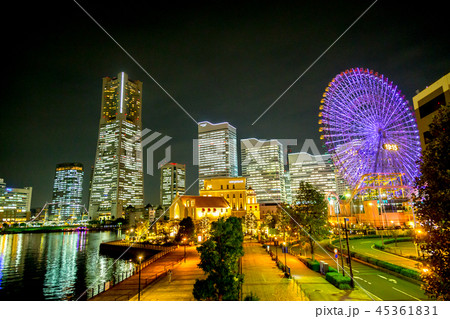 運河パークから見える代表的な横浜夜景 運河パークから見える代表的な横浜夜景 45361831