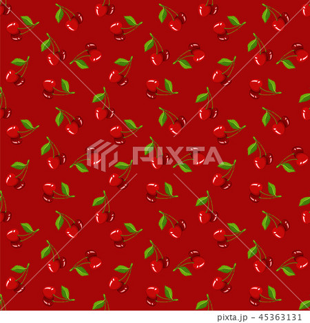 Cherry seamless vector pattern.Food texture. 45363131