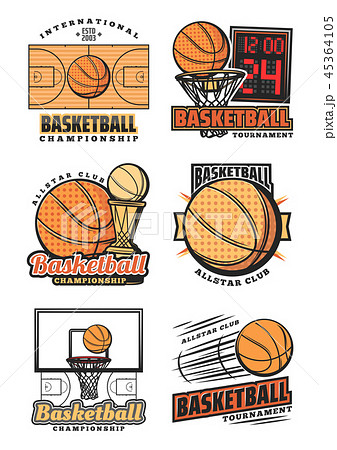 Basketball Game Team Vector Iconsのイラスト素材