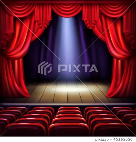 Empty Concert Hall Stage Realistic Vectorのイラスト素材