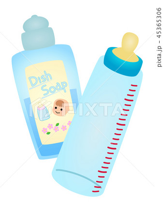 赤ちゃん用洗剤と哺乳瓶 45365306
