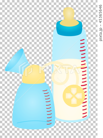 搾乳器 電動 哺乳瓶のイラスト素材