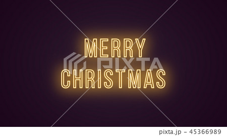Neon inscription of Merry Christmas. Vector, neon 45366989