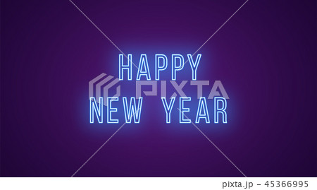 Neon inscription of Happy New Year. Vector neon Neon inscription of Happy New Year. Vector neon 45366995