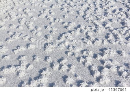 Snow frost on the ice on the river 45367065