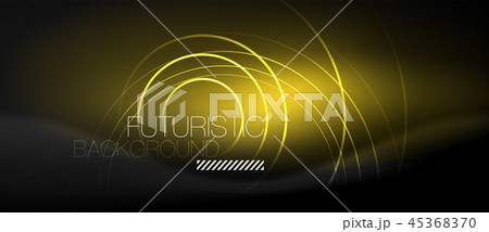 Dark abstract background with glowing neon circles Dark abstract background with glowing neon circles 45368370
