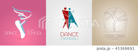 Dance studio vector logo, icon set Dance studio vector logo, icon set 45368691