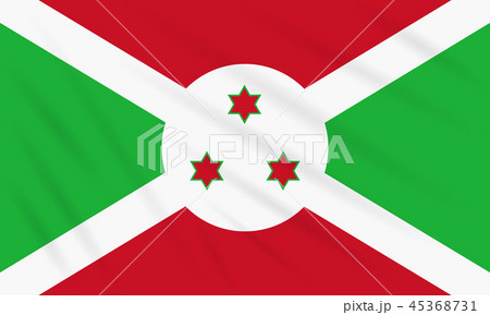 Flag Burundi swaying in wind, realistic vector Flag Burundi swaying in wind, realistic vector 45368731