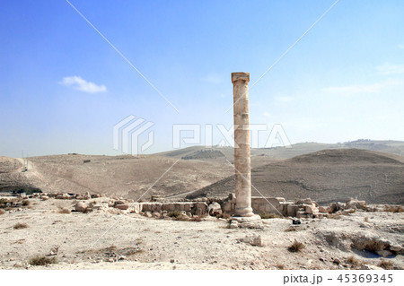 Ruins of King Herod's palace Machaeros, Jordan 45369345