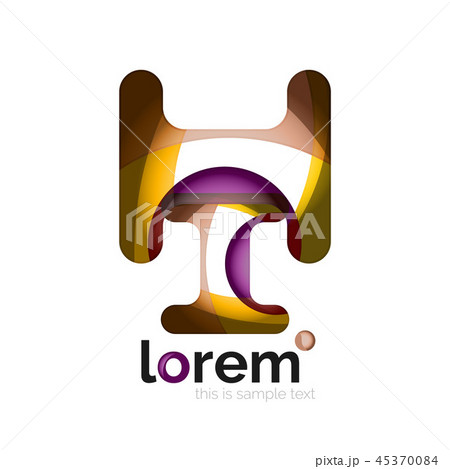 Abstract geometric design logo made of flowing elements 45370084