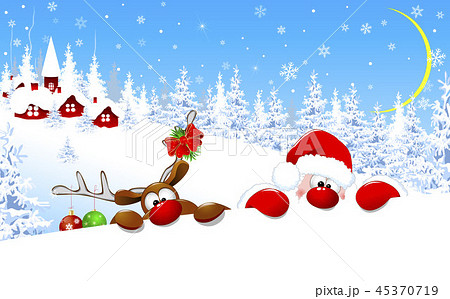 Santa and reindeer  45370719