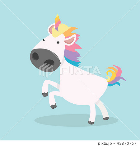 Cute cartoon unicorn illustration 45370757