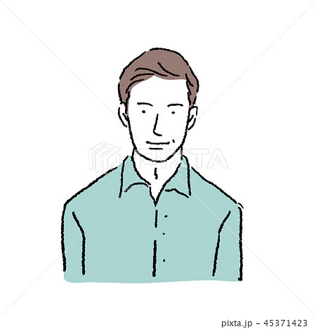 代 男性 人物 上半身 イラストのイラスト素材