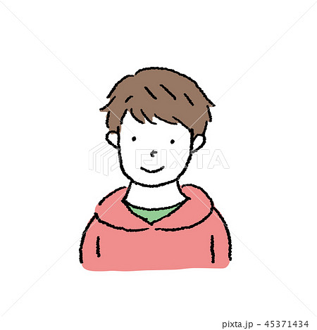 こども　おとこのこ　人物　上半身　イラスト 45371434