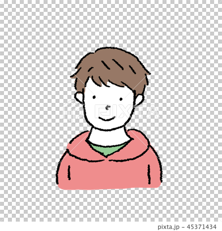 こども　おとこのこ　人物　上半身　イラスト 45371434