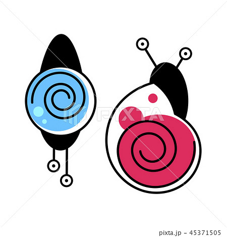 Snail Gastropod Mollusk With Blue Shell Vector のイラスト素材