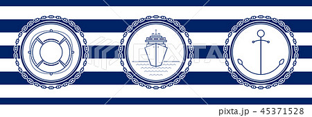 Banner with Sea Emblems Banner with Sea Emblems 45371528