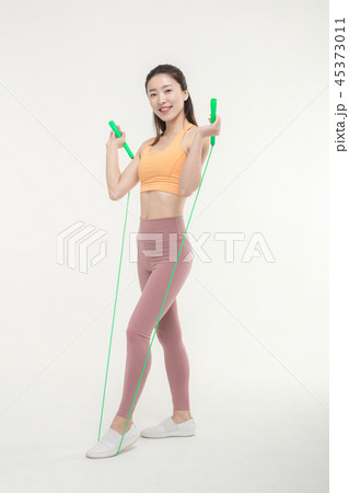 A Korean young woman holding a jump rope 45373011