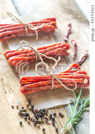 Kabanosy sausages with spices  45373421