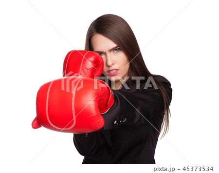 Woman with boxing gloves 45373534
