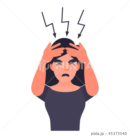 Frustrated woman with headache. 45373540