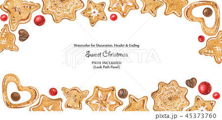 Christmas frame with chocolates and cookies Christmas frame with chocolates and cookies 45373760