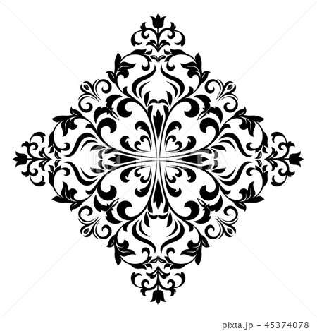 Damask graphic ornament. Floral design element.  45374078