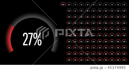 Set of circular sector percentage diagrams 45374995