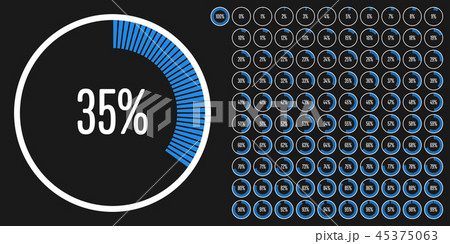 Set of circle percentage diagrams 45375063