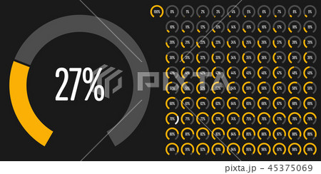 Set of circular sector percentage diagrams Set of circular sector percentage diagrams 45375069