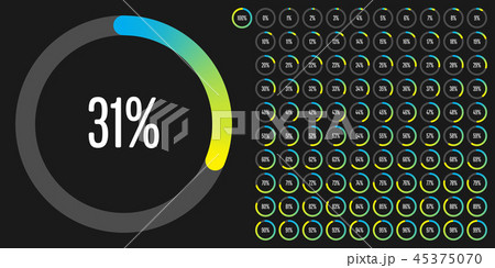 Set of circle percentage diagrams 45375070
