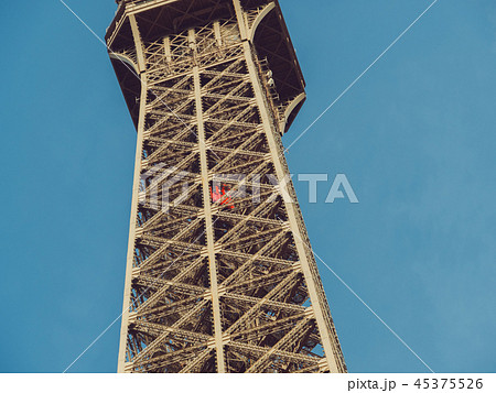 Paris, France .The main elevator in the inside of the Eiffel tower. 45375526