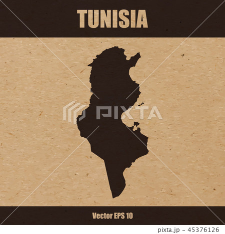 Detailed map of Tunisia on craft paper background 45376126