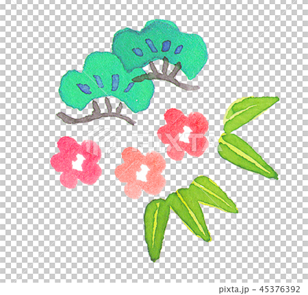 年賀状　松竹梅 45376392