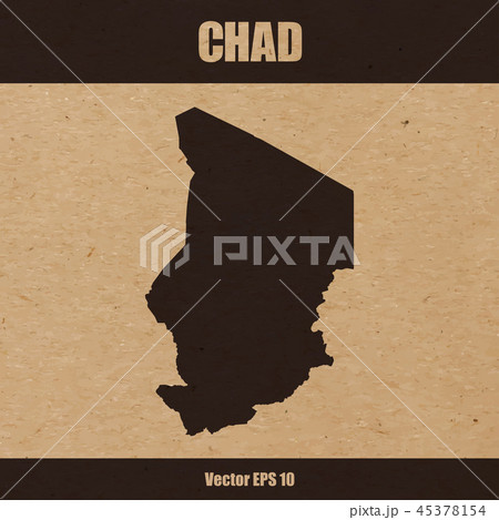 Detailed map of Chad on craft paper background 45378154