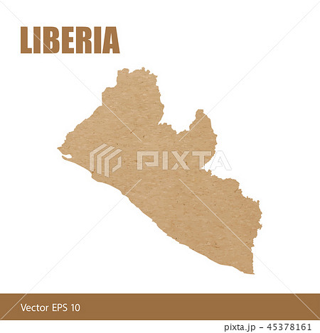 Detailed map of Liberia cut out of craft paper 45378161