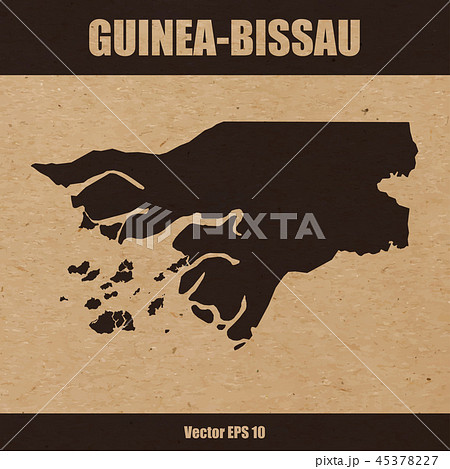 Map of Guinea-Bissau on craft paper background