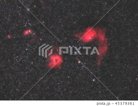 ぎょしゃ座散光星雲 IC405.IC410 勾玉星雲 ぎょしゃ座散光星雲 IC405.IC410 勾玉星雲 45379361