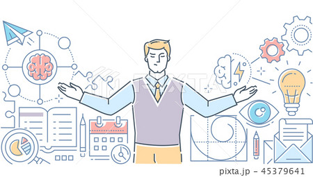 Mind map - modern line design style vector illustration 45379641
