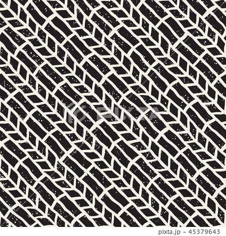 Simple ink geometric pattern. Monochrome black and white strokes background. Hand drawn ink texture Simple ink geometric pattern. Monochrome black and white strokes background. Hand drawn ink texture 45379643
