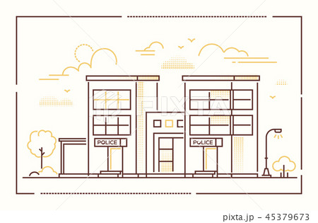 Police station - modern line design style vector illustration 45379673