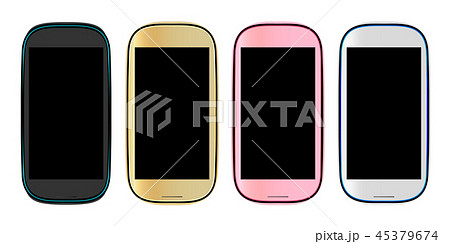 スマートフォン4色カラバリのイラスト スマートフォン4色カラバリのイラスト 45379674