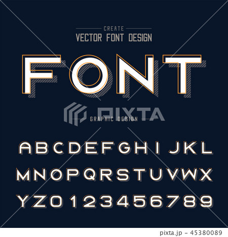 Font and alphabet vector Bold typeface letter Font and alphabet vector Bold typeface letter 45380089