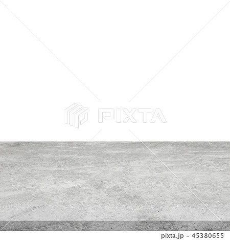 Empty concrete table on isolated white 45380655