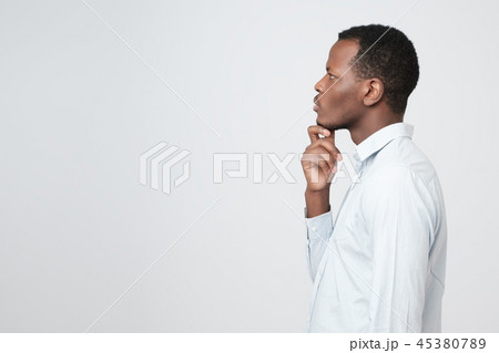 young african man concentrating having a thought. 45380789