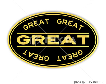Black and gold color sticker in word great Black and gold color sticker in word great 45380905