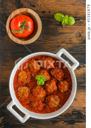 Meatballs cooked with tomato sauce Meatballs cooked with tomato sauce 45381678